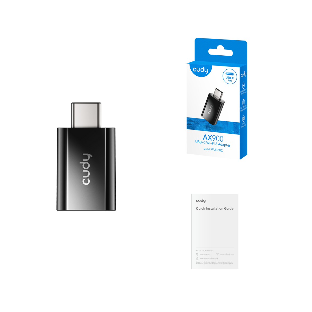 Двухдиапазонный адаптер USB-C — <nowrap>Wi-Fi 6</nowrap> AX900, WU900C 1.0