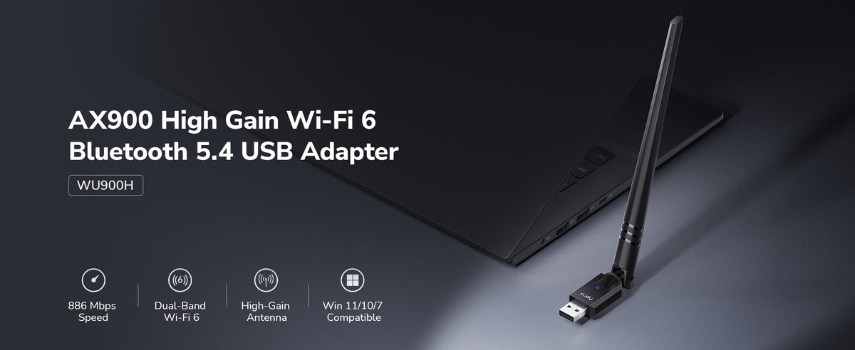 Ax900 AX900 High Gain Wi-Fi 6 Bluetooth 5.4 USB Adapter, WU900H 1.0 – Cudy