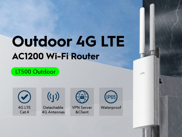 Indoor/Outdoor 4G AC1200 Wi-Fi Router, LT500 Outdoor 1.0 – Cudy