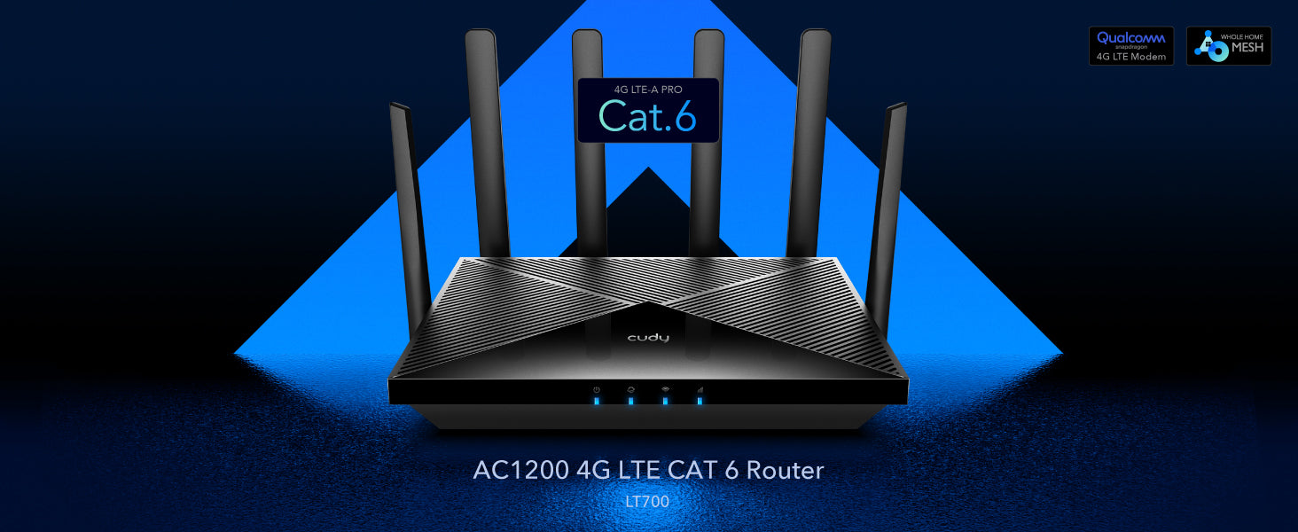 4G Cat 6 AC1200 Wi-Fi Router, LT700 1.0 – Cudy