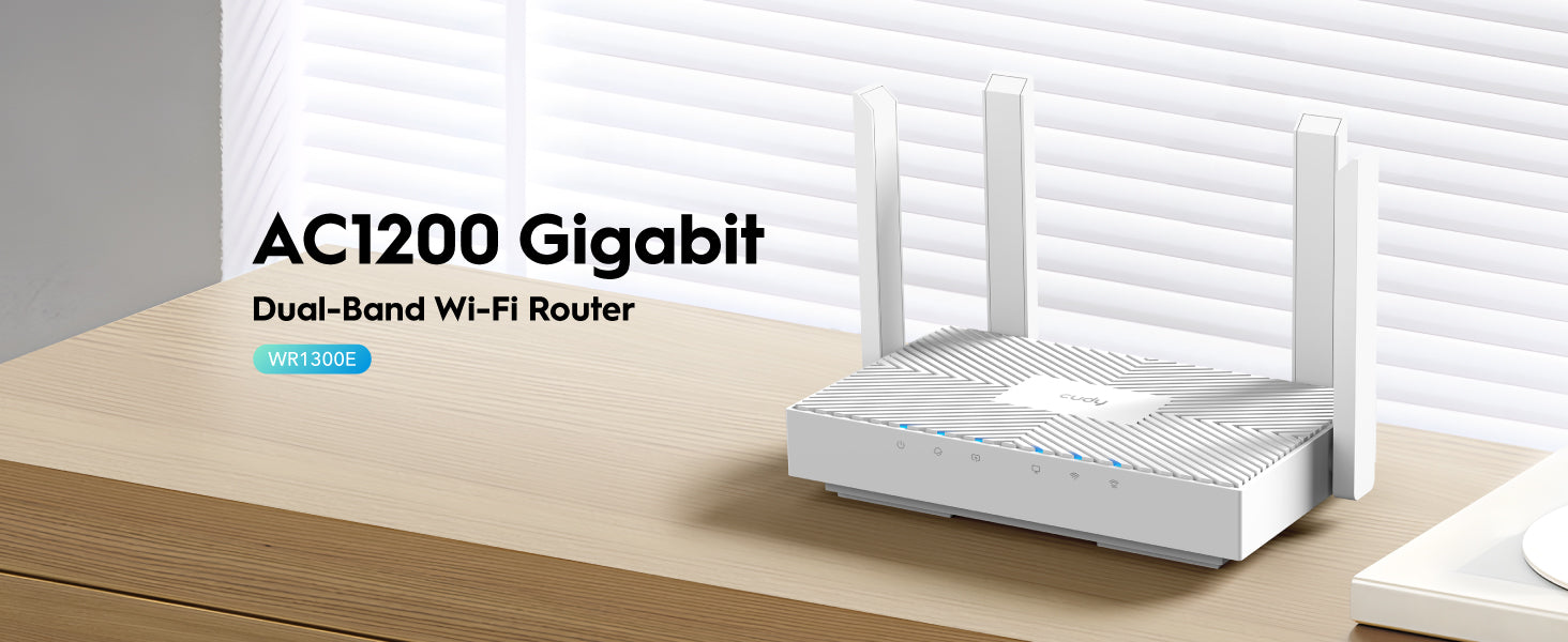 Cudy WR1300E AC1200 Mbps Gigabit Dual-Band Wi-Fi 5 Network Router description image