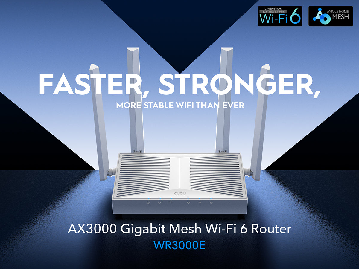 Wr6xb1 Router AX3000 Gigabit Mesh Wi-Fi 6 Router, WR3000E 1.0 – Cudy